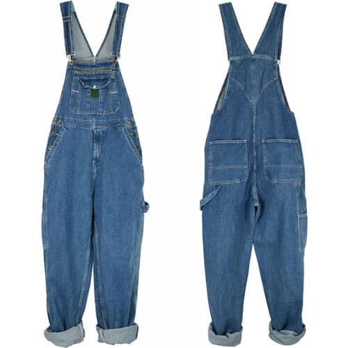 Loose Overalls Men Bib Jeans Oversized Huge Straight Denim Jumpsuits Wide Leg Cargo Pants Hip Hop Trousers Large Size 28 - 50