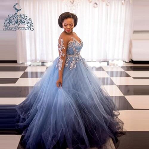 Elegant Mix Color Tulle Prom Dress Luxury Beaded Rhinestone Prom Gowns Long Illusion Appliques Pearls Bridal Dresses Plus Size