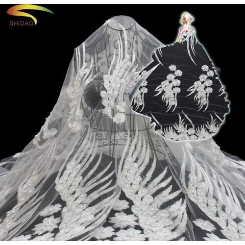 French whole welcomed fashion white lady dress lace materials