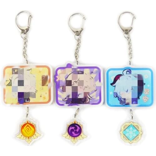 2021 Hot Game Key Chain Genshin Impact Venti Paimon Player Diluc Klee Man Keychains For Womens Cute Bag Pendant Keyring Gift