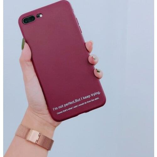 Matte Back Cover Protect Case For iPhone X XS XR Case Luxury Girly Six Patterns Wine Red TPU Protective Cover For iPhone 7 8 Cas