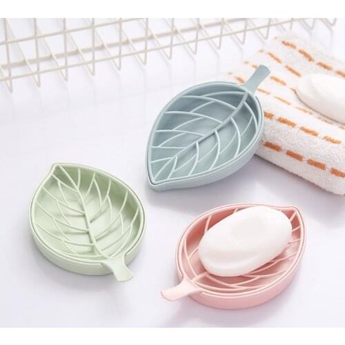 Multi-functional Leaf Shape household storage soap box Bathroom Toilet Shower Dish Storage Plate Tray Holder Case Container