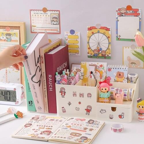 Multifunction ABS Bookstand Pen Holder Bookends Book Holder Stationery Storage Box Office Supplies Accessory Desk Organizer