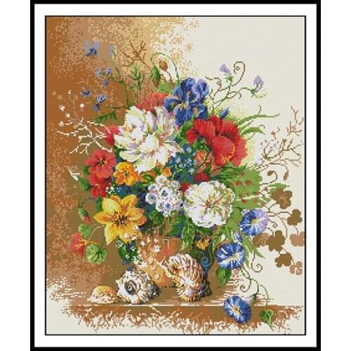 Beautiful Vase Patterns Counted Cross Stitch Kits 14ct 11ct Printed on Canvas Cross Embroidery Kits DIY Handmade Needlework Sets