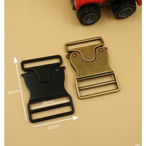 NEW 2Pcs bronze\black colors Quick Release Buckles Side Release Metal Strap Buckle For 38mm Webbing DIY Bags Clothes Accessories