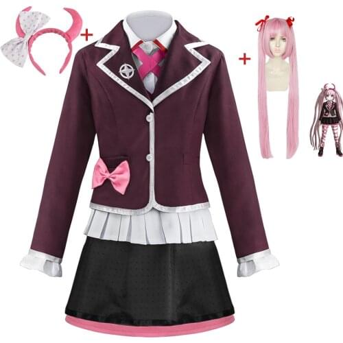 Costume Utsugi Kotoko Cosplay JK Uniform Wigs Headwear Danganronpa Cosplay Halloween Woman Party Clothes School Outfits