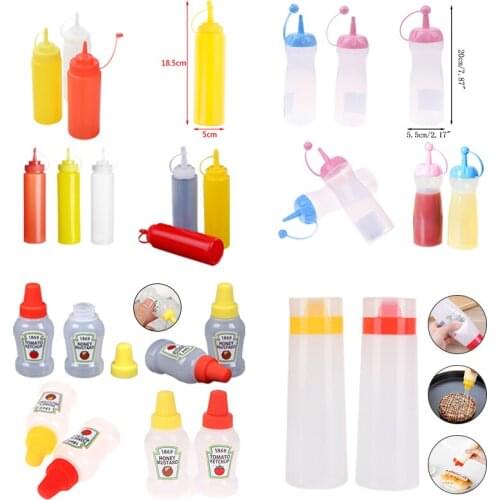 Sauce Vinegar Oil Ketchup Gravy Cruet Kitchen Accessories Gravy Boat Plastic Condiment Dispenser 8oz Squeeze Bottle 300-340ml