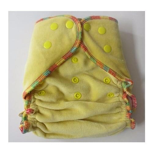 Naughtybaby all in one size organic bamboo fitted diaper, natural bamboo AIO baby cloth diaper need use with a diaper cover