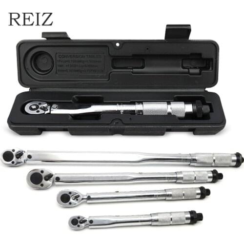REIZ Ratchet Wrench Torque Spanner Removable Double Head Adjustable Precise Sockets Wrenches Automobile Bike Repair Hand Tools