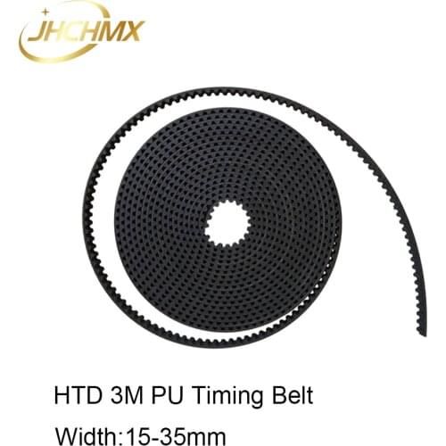 JHCHMX High Quality HTD 3M PU Timing Transmission Belt Open Belt 3M 15mm - 35mm for CO2 Laser Engraving Cutting Machine
