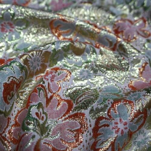 CF924 Luxuriant Brocade Fabric Flowers Purl Fabric Decoration Cloth/Costume/Tablecloth/Pillow/Qipao Clothing Fabrics