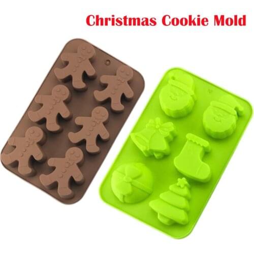 Christmas Silicone Cookie Cake Biscuit Mold Kitchen Bakeware DIY Desserts Baking Supplies Mousse Moulds Silicone Molds