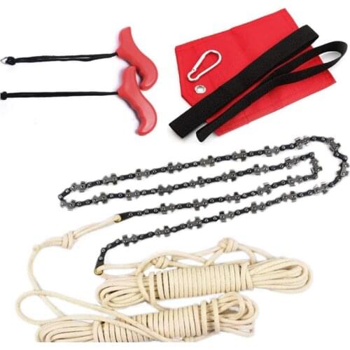 Hand Saw Garden Chainsaw Kit 48" Rope Saw with Bag for Tree Wood Pruning Branches Cutting Camping Outdoor Woodworking Chain Saw