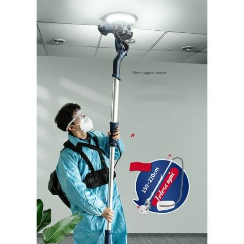 AC220V 800W 220MM Handheld Telescopic Electric Wall Grinder,Disc Sandpaper Polishing Machine,Self-priming Dust Bag, LED Lighting