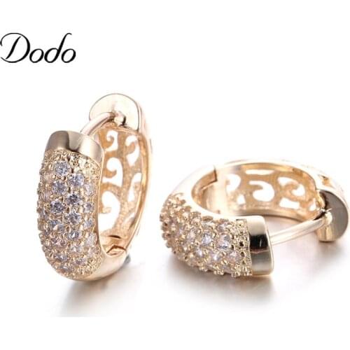 Fashion earrings for women zirconia earring rose gold filled with austrian crystal boucle d'oreille jewelry DDe022