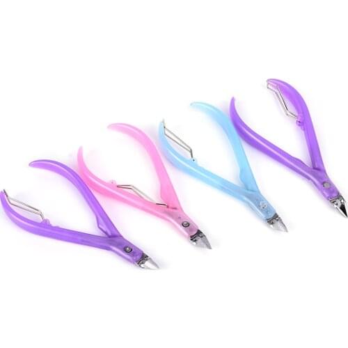 Nail Cuticle Nipper Plastic+Metal Clipper Scissor Dead Skin Remover Manicure Nail Art Tool
