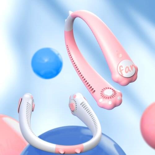 Sports Mini Neck Fan Leafless Fan 2000mAh Lasts 6H USB Charging Household Outdoor Lazy Portable Mute Neck Fan Suitable for Kids
