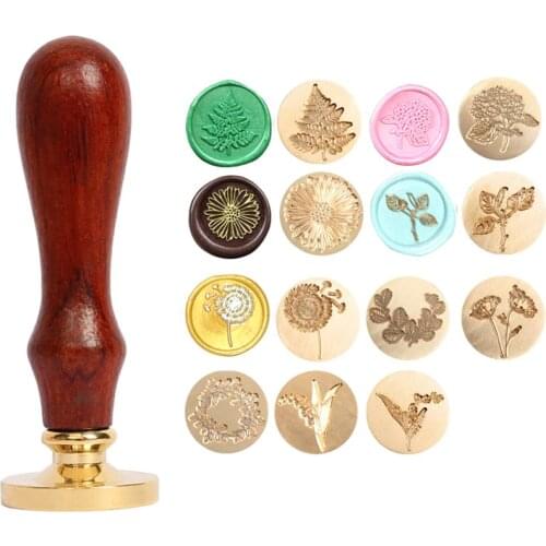 WYSE Plant Seal Flower Seal Wax Seal Stamp Retro Antique Sealing Wax Scrapbooking Stamps Head Wedding Decorative Invitation