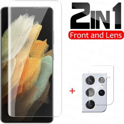 2in1 Tempered Glass for Samsung Galaxy S21 Ultra 5G Screen Protector Lens Film for Samsung S21 Plus S21 Protective Glass
