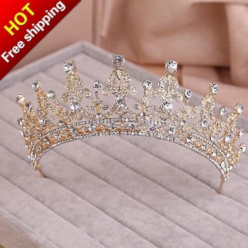 Gold Silver Two Tone Bridal Headwear Crystal Pageant Bridal Wedding Accessories Headpiece Headband Wedding Tiara Rhinestone