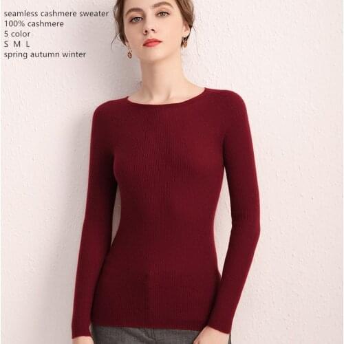Naizaiga 100% cashmere big o-neck solid grey black girl spring pullovers women Seamless sweater ,DGYS24