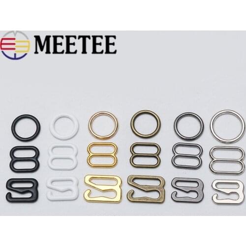 100pcs 6-20mm Metal Bra O-rings Sliders Hooks Bikini Connectors Underwear Strap Adjuster Buttons DIY Clothing Sewing Accessories