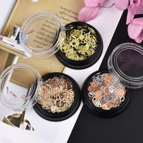 100pcs Metal Gear Resin Fillers Gold Silver Patch DIY Crystal Epoxy Resin Mold Nail Art Decoration Jewelry Making Accessories