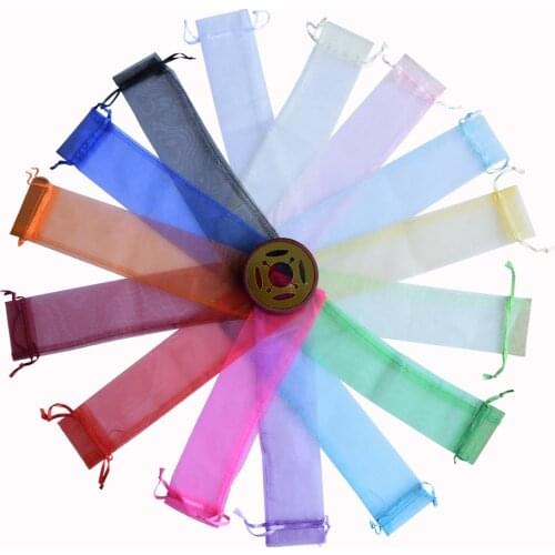 14 colors souvenir gift wedding hand fan organza bags 50 pcs per lot