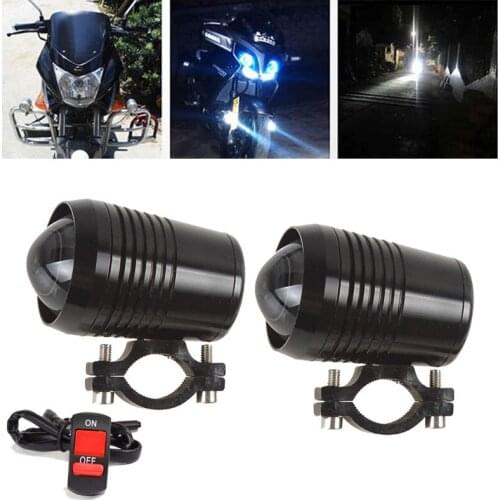 2PCS LED Motorcycle Headlight Angel Eye Devil Eye 1000LM Moto Spotlight U1 LED Driving Fog Spot Head Light Decorative Lamp