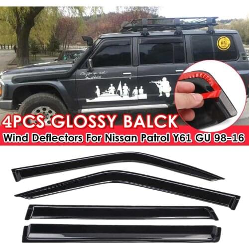 4PCS Front Car Window Wind Sun Rain Visor Deflectors Tinted Windows For Nissan Patrol Y61 GU 1998-2016/Nissan Qashqai 14-21