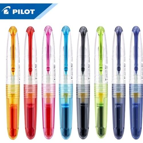 8Pcs / 8colors Japan PILOT Transparent SPN-20F Vibrant Mini Fountain Pen Student Special Replaceable Ink Capsule IRF-10SPN