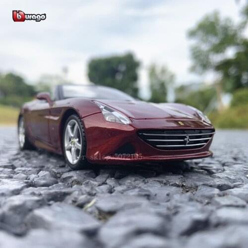 Bburago 1:32 Ferrari California T series acrylic display box rally car model Simulation Alloy Car Model Collect gifts toy
