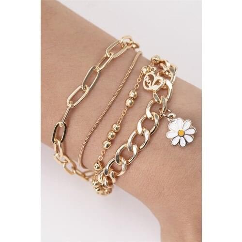 Sortie Accessories 3'lü Kombin Bracelet 114 Gold