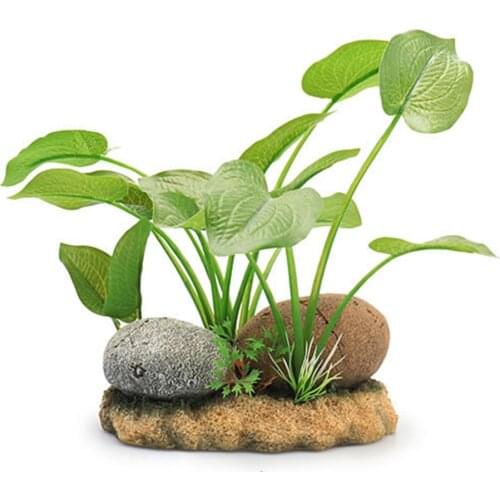 Fish Tank Landscape Decoration Fake Water Plants Turtle Snake Case Decor