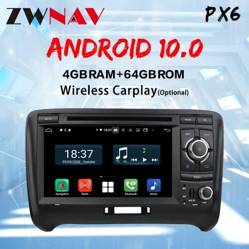 ZWNAV PX6 carplay Autoradio 2 DIN Android 10 car radio For Audi TT MK2 8J 2006-2012 auto audio stereo navigation screen