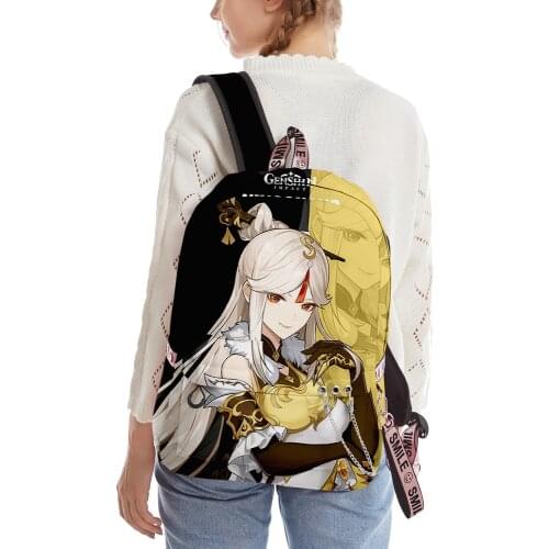 Unisex Women Men 3D Genshin Impact Comic Cartoon Laptop Backpack Teenager Boys Girls Oxford Waterproof Travel Backpack Schoolbag