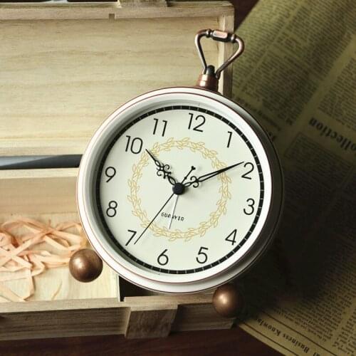 Claasic 4 inch Metal Desktop l Alarm Clock Silent Clock Creative Mute Watch Home Bedroom Office Clocks