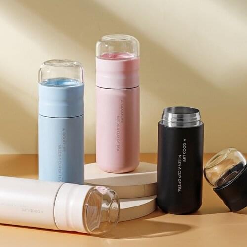 300ml Travel Stainless Steel Tumblerv Portable Vacuum Flask Insulated Cup With Tea Strainer Thermos Bottle