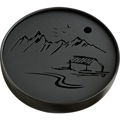 Ceramic Metal Tea Tray Drainage Water Storage Kung Fu Tea Set Room Board Table Black Chinese Tea Cup Ceremony