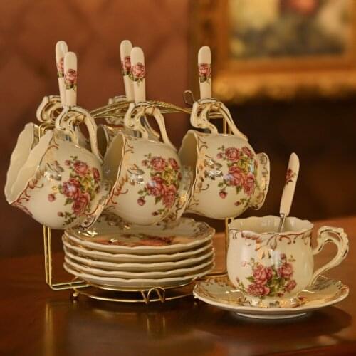 European Style Coffee Cup Set Afternoon Tea Cup Saucer Set Style