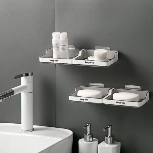 Soap Box Free Perforated Bathroom Laundry Soap Storage Box Toilet Wall-Mounted Drain Soap Rack
