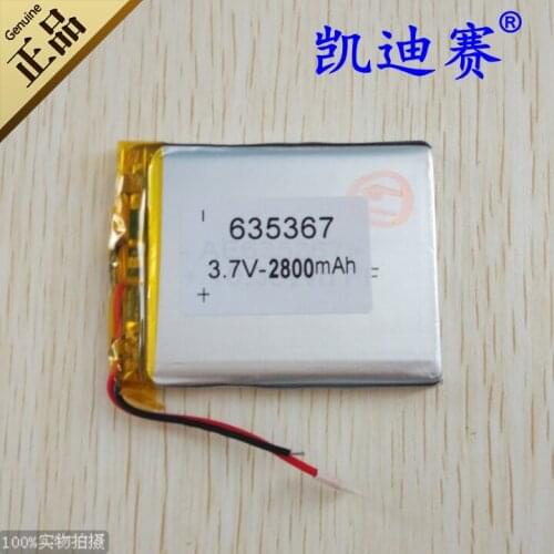 3.7V polymer lithium battery 2800mAh 635367 LED mobile power core Rechargeable Li-ion Cell Rechargeable Li-ion Cell