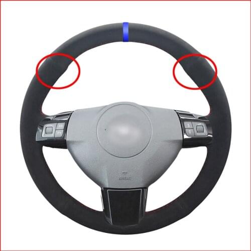 MEWANT Black Suede Leather Steering Wheel Cover for Opel Astra (H) 2004-2009 Zaflra (B) 2005-2014 Signum 2005