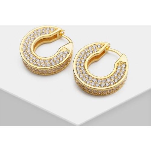 Amorita boutique fashion circle metal with full rhinestone luxury celebrities exquisite hoop earrings