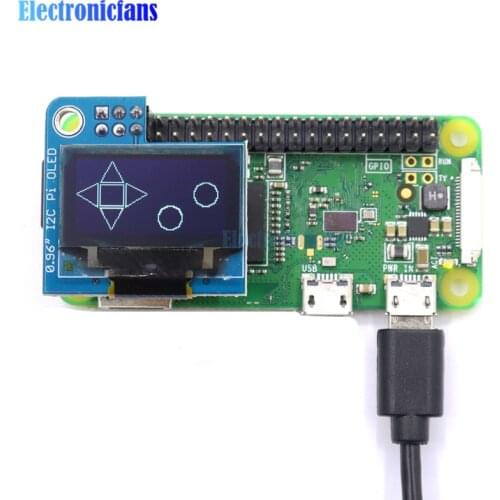PiOLED 128x64 0.96inch White OLED Display Module IIC I2C Interface 3.3V for Raspberry Pi 4
