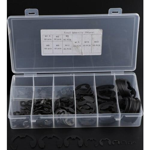 300 Bulk E-Clip Internal Retaining Circlip Snap Assortment Kit