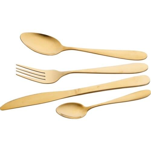 Gold Spoon Knife Set Gold Cutlery Knives Sets Wedding Tableware Forks Knives Spoons Silverware Travel Cutlery Set Dropshipping