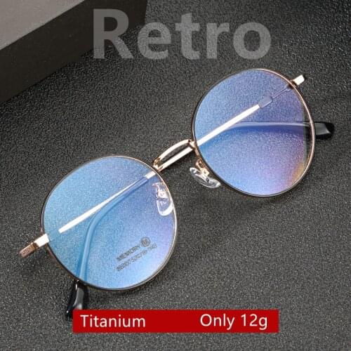 2021 New Retro Round Spectacle Frame Ultra Light Memory Titanium Spectacle Frame Men And Women Optical Spectacle Frame 86007YF