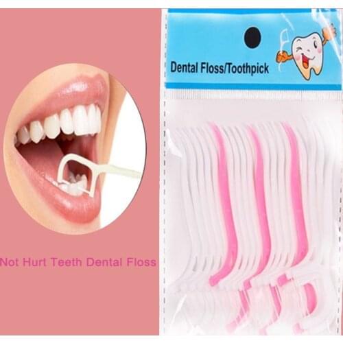 Disposable Dental Floss Sticks Plastic Floss Wholesale 20 Sticks Interdental Brush Oral Cleaning Care Tools
