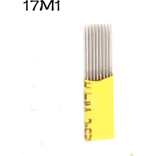 Wholesale 17Pin Flat double line eyebrow microblading needle blades 17M1 Embroider hand tool needle in Expiry Date&Lot No